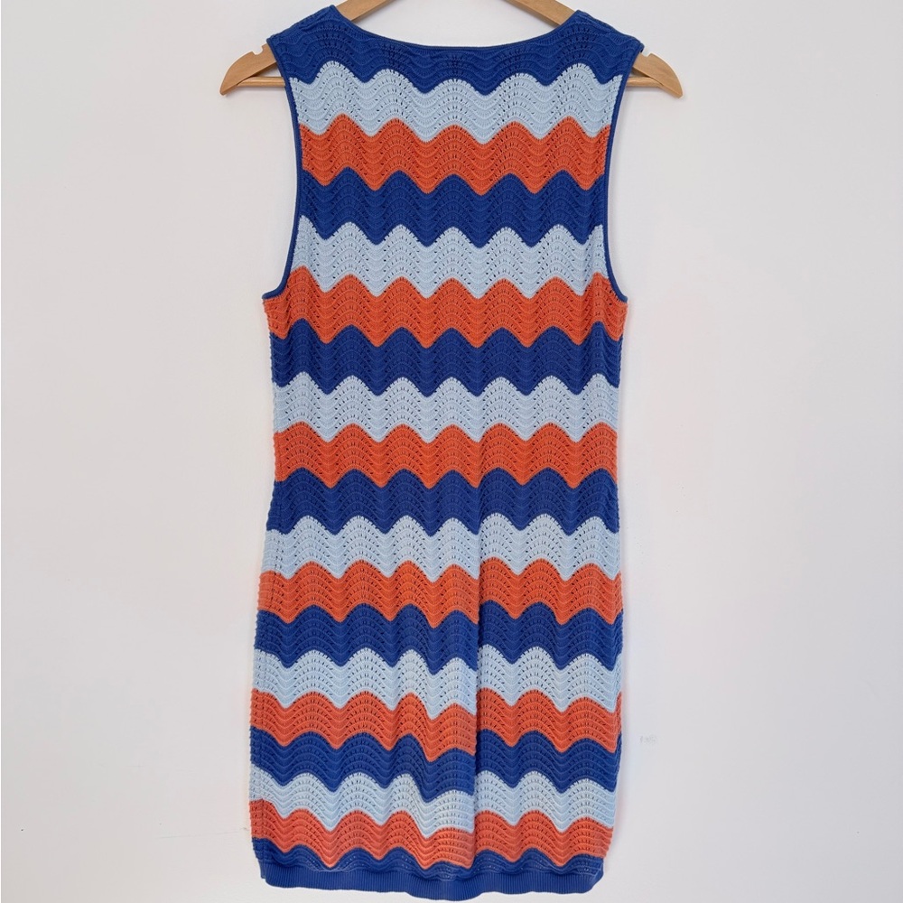 Anthropologie Electric & Rose Chevron Crochet Mini Dress Boho Coastal Beach M - Picture 11 of 11